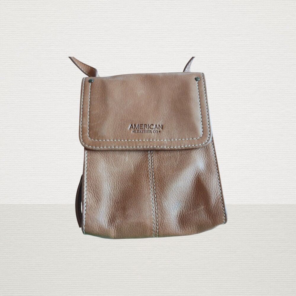 American Leather Co. Kansas Café Latte Crossbody Bag - Picture 2 of 6